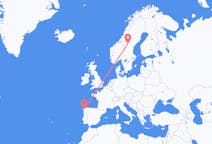 Flyg från Santiago de Compostela (regionhuvudort) till Östersund