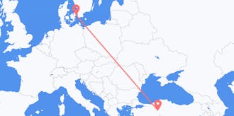 Flights from Denmark to Turkey