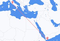 Vluchten van Aden, Jemen naar Rome, Italië