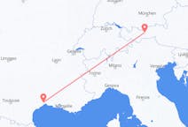 Flyreiser fra Innsbruck, Østerrike til Montpellier, Frankrike
