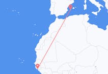ギニアビサウのから ビサウ、スペインのへ イビサ島フライト