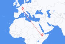 Flyg från Goba, Etiopien till Genève, Schweiz