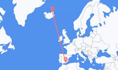Vluchten van Thorshofn, IJsland naar Almeria, Spanje