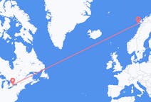 Vluchten van Toronto, Canada naar Leknes, Noorwegen