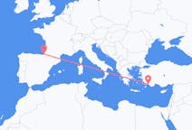 出发地 法国出发地 比亚里茨目的地 土耳其达拉曼的航班