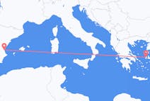 Flyreiser fra Khios, Hellas til Valencia, Spania
