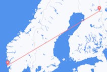 Vluchten van Kuusamo, Finland naar Haugesund, Noorwegen