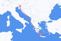Vols de Rijeka, Croatie pour La Canée, Grèce