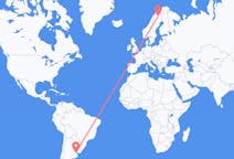 Flyrejser fra Buenos Aires, Argentina til Kiruna, Sverige