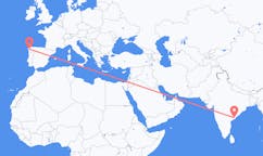 Flyg från Rajahmundry, Indien till Santiago de Compostela, Spanien