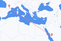 Flyreiser fra Ta hvis, Saudi-Arabia til Toulouse, Frankrike