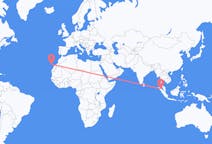 Flyrejser fra Medan, Indonesien til Tenerife, Spanien
