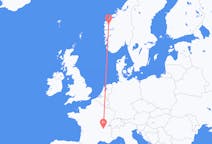 Flyrejser fra Sandane, Norge til Lyon, Frankrig
