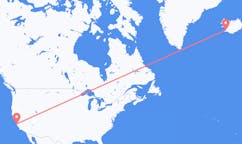 航班从美国蒙特雷市到雷克雅维克市，冰岛塞尔