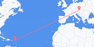 Flyrejser fra Saint Barthélemy til Østrig
