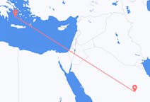 Loty z Rijad, Arabia Saudyjska do Miłosza, Grecja