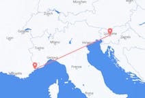 Flights from Ljubljana in Slovenia to Nice in France