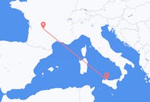 Flyg från Palermo, Italien till Brive-la-gaillarde, Frankrike