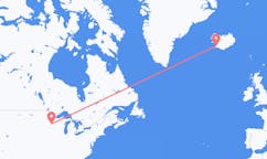 Vols de Minneapolis, États-Unis à Reykjavík, Islande