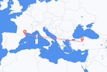 Vluchten van Ankara, Turkije naar Perpignan, Frankrijk