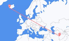 航班从阿富汗赫拉特市到雷克雅维克市，冰岛塞尔