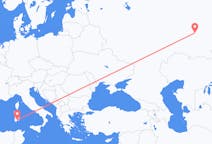 Vluchten van Oefa, Rusland naar Cagliari, Trento, Italië