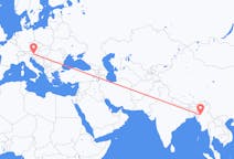 Flyreiser fra Kalay, Myanmar (Burma) til Klagenfurt, Østerrike