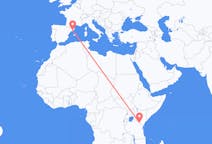 Flyreiser fra Kilimanjaro-fjellet, Tanzania til Barcelona, Spania