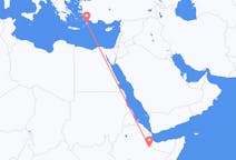 Flyg från Jijiga, Etiopien till Rhodes, England, Grekland