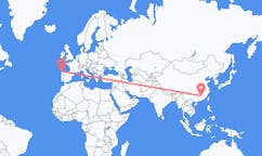 Flyreiser fra Ganzhou, Kina til La Coruña, Spania