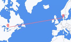 Flyreiser fra Greater Sudbury, Canada til Karup, Danmark