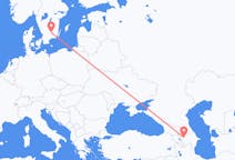 Loty z Gandża, Azerbejdżan z Växjö, Szwecja
