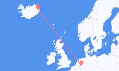 Flyreiser fra Düsseldorf, Tyskland til Egilsstaðir, Island