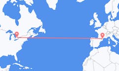 出发地 加拿大滑鐵盧目的地 法国佩皮尼昂的航班
