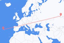 Fly fra Omsk til Terceira