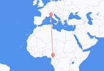 Flyreiser fra Yaoundé, Kamerun til Bastia, Frankrike