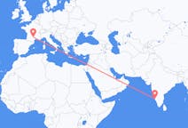 Vluchten van Mangalore, India naar Rodez, Frankrijk