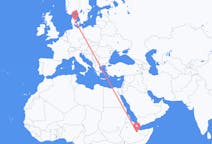 Flyreiser fra Jijiga, Etiopia til Aarhus, Danmark