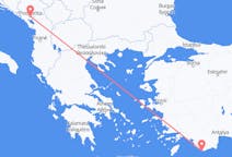 Vols depuis la ville de Podgorica vers la ville de Kastellorizo