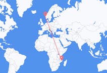 Flyrejser fra Nampula, Mozambique til Bergen, Norge