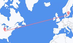 Flyg från Indianapolis, USA till Växjö, Sverige