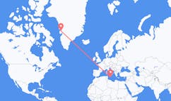 Vluchten van Qaarsut, Groenland naar Malta, Malta