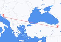 Flyreiser fra Erzurum, Tyrkia, til Split, Tyrkia