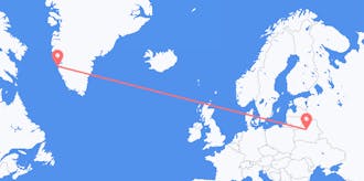 Flights from Belarus to Greenland