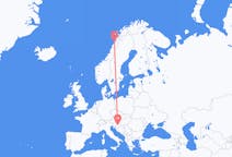 Flyg från Zagreb, Kroatien till Bodø, Norge