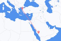 Loty z Al-Baha, Arabia Saudyjska z Mitylena, Grecja