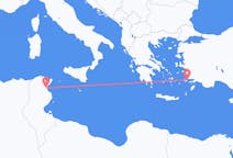 Vluchten van Enfidha, Tunesië naar Kos, Griekenland