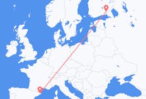 Flyrejser fra Girona, Spanien til Lappeenranta, Finland