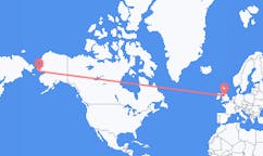 Flyg från Nome, USA till Manchester, England