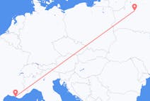 Flyg från Minsk, Vitryssland till Marseille, Frankrike